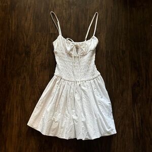 Zara White Bubble Hem Mini Dress Size Small